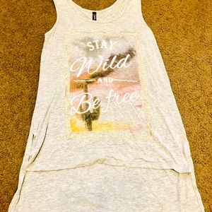 Grey printed tank top